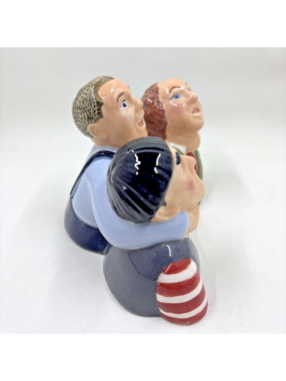 3 THREE STOGES Moe Curly Larry Salt & Pepper Shaker Set (1997) by Clay Art